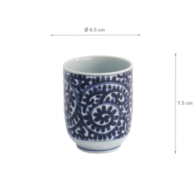 TDS, Teetasse, Blau/Weiß, Ø 6,5x7,5cm 160ml, Art.-Nr. 22447