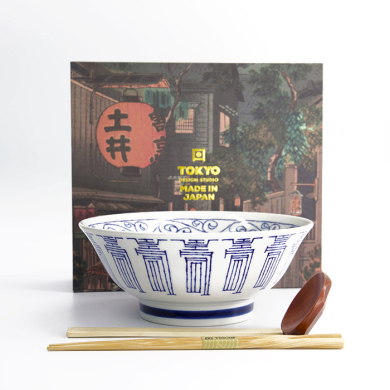 Mixed Bowls Kotobuki Blue Ramen Bowl in Gift Box at Tokyo Design Studio (picture 1 of 3)