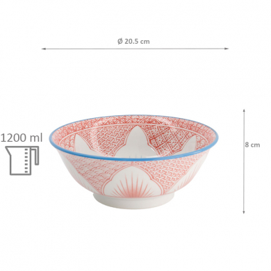 Lily Flower Giftset Rd/bl 2 pcs Ramen Bowls at Tokyo Design Studio (picture 7 of 7)