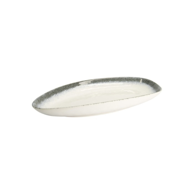 Oval Serving Platter Monte Negro White, Blue-Grey, Stoneware, 39 × 22 × 4 cm, Item No. 24351