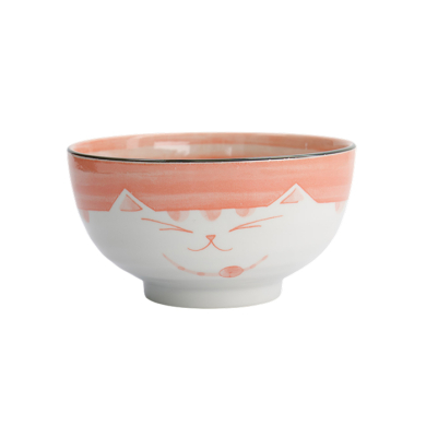 TDS, Rice Bowl, Kawaii Cat Neko, Pink, Ø 16 cm 800 ml - Item No. 2470