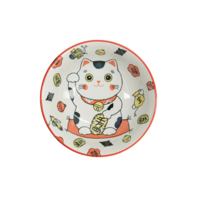 Ramen Bowl Kawaii Lucky Cat Neko Red, Porcelain, Ø 20.8 cm, Item No. 33011