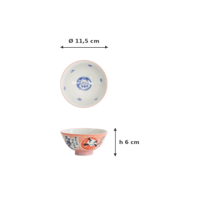 Bowl Kawaii Daruma Pink, Porcelain, 300 ml, Item No. 33204