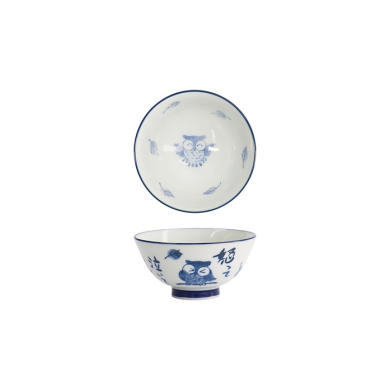 Bowl Kawaii Owl Blue, White, Porcelain, 300 ml