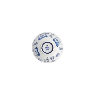 Rice Bowl Kawaii Lucky Cat Blue, White, Porcelain, 300 ml, Item No. 33210