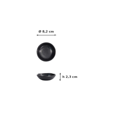 Sauce Bowl Iwate Black, Melamine, Ø 8.2 cm, Item No. 33283