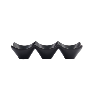 TDS, 3Pcs Sauce Bowl, Melamine Iwate Black, 18.7x6.2x4.4cm 114ml, Item No. 33287