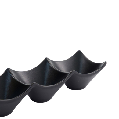 TDS, 3Pcs Sauce Bowl, Melamine Iwate Black, 18.7x6.2x4.4cm 114ml, Item No. 33287