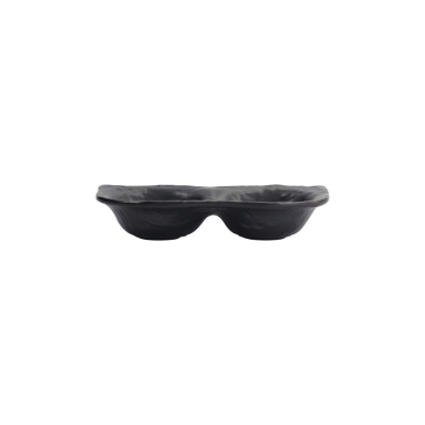 Saucenschale mit 2 Mulden Iwate Black, Melamin, 19,2 × 9,4 × 3,6 cm, Art.-Nr. 33288