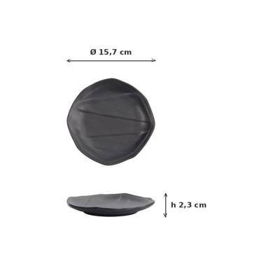 Plate Iwate Black, Melamine, Ø 15.7 cm, Item No. 33289