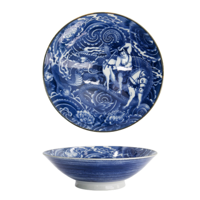 TDS, Bowl, Yakuza, Dragon, Blue/White, Ø 25.2x7.7cm 1600ml, Item No. 33342