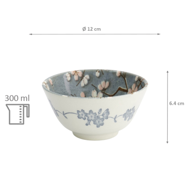 TDS, Bowl, Fujisakura, Grey, Ø 12x6.4cm, 300ml, Item No. 33346