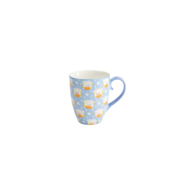 Mug Kawaii Lucky Cat Blue in a gift box, Porcelain, 380 ml, Item No. 33358