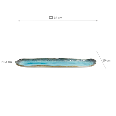 TDS, Rectangular Plate, Yamasaku, 34x10x2cm, Item No. 33383