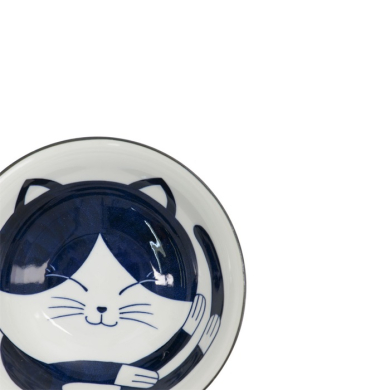 Ramen Bowl Kawaii Cat Neko Blue, Porcelain, 1 L, Item No. 33417