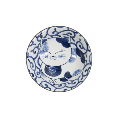 Ramen Bowl Kawaii Cat Neko Blue, Porcelain, 1 L, Item No. 33418