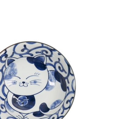 Ramen Bowl Kawaii Cat Neko Blue, Porcelain, 1 L, Item No. 33418