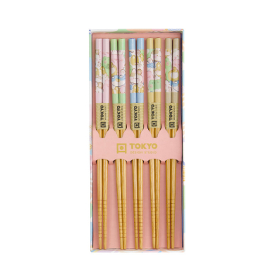 TDS, Chopstick Gift Set, Kawaii Animals, 5 pair, Item No. 33451