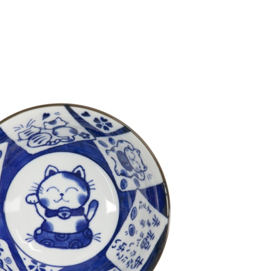 Tayo Bowl Kawaii Cat Neko Blue, Porcelain, 500 ml, Item No. 33485