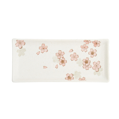 TDS, Rechteckiger Teller, Sakura, Weiß, 28,5x12,5cm, Art.-Nr. 33492