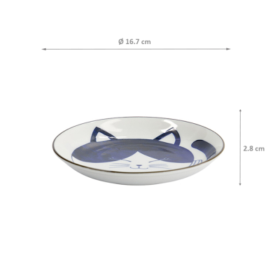 TDS, Round Plate, Kawaii Cat Neko, Ø 16.7x2.8cm, Item No. 33494