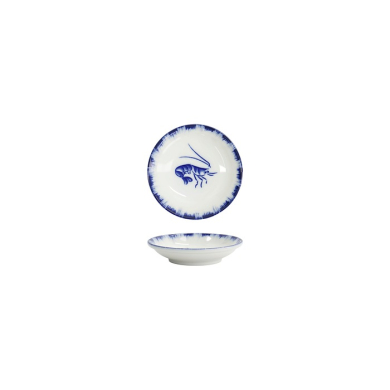 Sauce Bowl Shrimp Blue, White, Porcelain, &Oslash; 9 cm