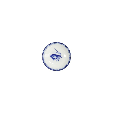Sauce Bowl Shrimp Blue, White, Porcelain, Ø 9 cm, Item No. 33562