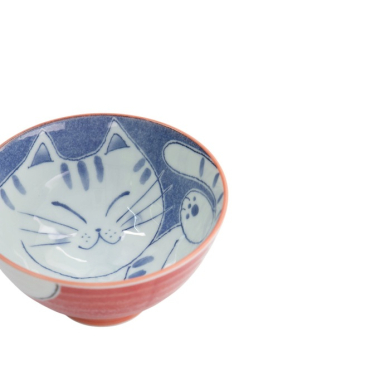 Bowl Kawaii Cat Red, Porcelain, 300 ml, Item No. 33595