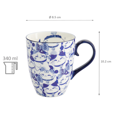 Schwarze Katze Kawaii Glückliche Katze (Lucky Cat) Tasse in Geschenkbox bei Tokyo Design Studio (Bild 7 von 7)