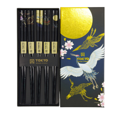 TDS, 5 Paar Essstäbchen, Geshenkset, Crane, Art.-Nr. 33618