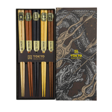 TDS, Chopstick Giftset of 5, Gold/Silver Dragon, Art.-Nr. 33632