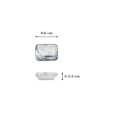 Sauce Bowl Hokusai Choku White, Blue, Porcelain, 9.6 cm, Item No. 33731
