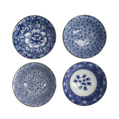 Tayo Bowl Gift Set Hana Blue White, Porcelain, 500 ml, Item No. 33811