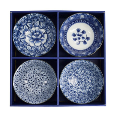 Tayo Bowl Gift Set Hana Blue White, Porcelain, 500 ml, Item No. 33811