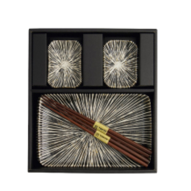 TDS, Sushi Set, Brown Tokusa, Giftset with Chopsticks, 6 pcs, Item No. 33847