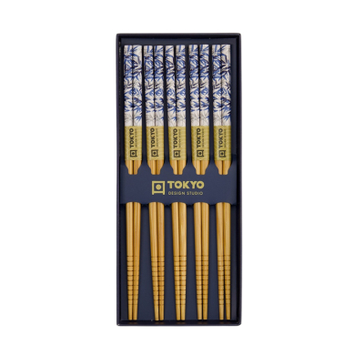 TDS, 5 Paar Essstäbchen, Geshenkset, Blue Bamboo, Art.-Nr. 33862