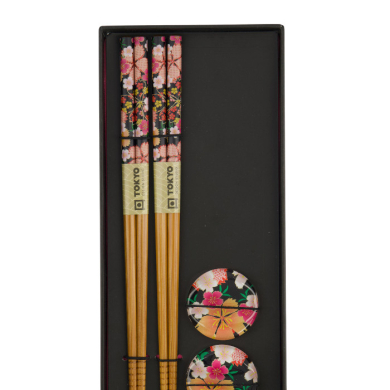 TDS, 2 Paar Essstäbchen, Flower, mit Essstäbchenablage, Art.-Nr. 33923