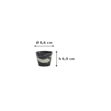Soba-Tasse Kawaii Black Whale Schwarz, Porzellan, 210 ml, Art.-Nr. 33945