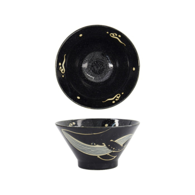 Reisschale Kawaii Black Whale, Porzellan, &Oslash; 16 cm