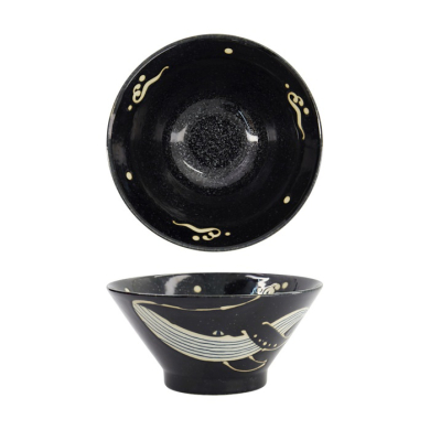 Reisschale Kawaii Black Whale, Porzellan, 1,25 L