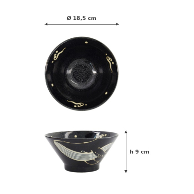 Reisschale Kawaii Black Whale, Porzellan, 1,25 L, Art.-Nr. 33947