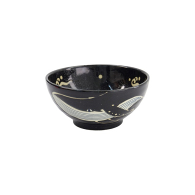 Ramen Bowl Kawaii Black Whale, Porcelain, 1.25 L, Item No. 33948