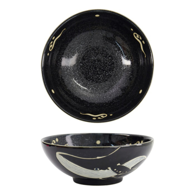 Ramenschale Kawaii Black Whale, Porzellan, 1,45 L