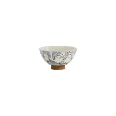 Rice Bowl Kawaii Bird Grey, Porcelain, 300 ml, Item No. 34034