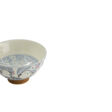 Rice Bowl Kawaii Bird Grey, Porcelain, 300 ml, Item No. 34034