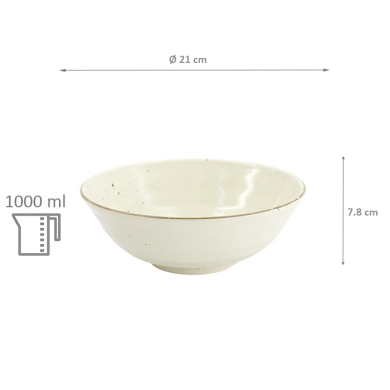 TDS, Ramen Bowl, Shirogesho, Ø 21x7.8 cm, 1000ml, Item No. 34063