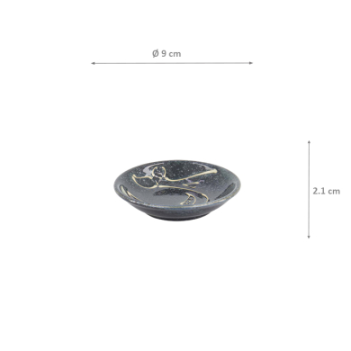 TDS, Round Sauce Bowl, Kawaii Black Whale, Ø 9 x 2.1 cm - Item No. 34069