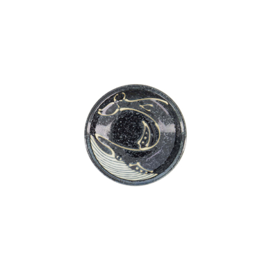 TDS, Round Sauce Bowl, Kawaii Black Whale, Ø 9 x 2.1 cm - Item No. 34069