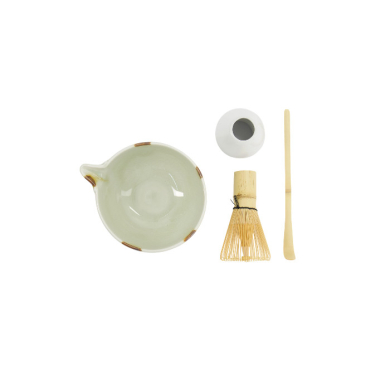 TDS, Matcha Schale Geschenkset 4-tlg., 14,5 x 6,5 cm, Unofu Brown White, Art.-Nr. 34080