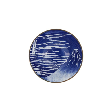 Ramen Bowl Hokusai Fuji White, Blue, Porcelain, Ø 17 cm, Item No. 34160